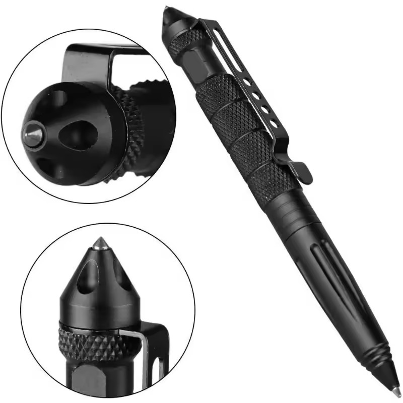 Pen Tactical Glass - Военная тактическая ручка, многофункциональная, из алюминиевого